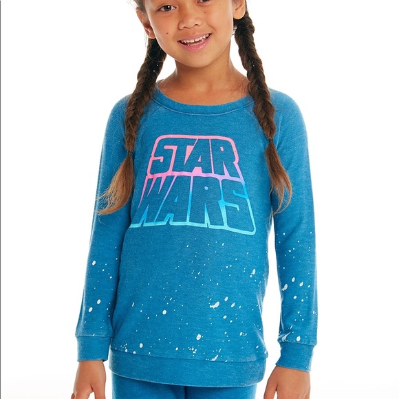 Chaser Other - NWOT CHASER Star Wars Disney Neon Blue Comfy Pullover Sweatshirt Soft Cozy SZ 6
